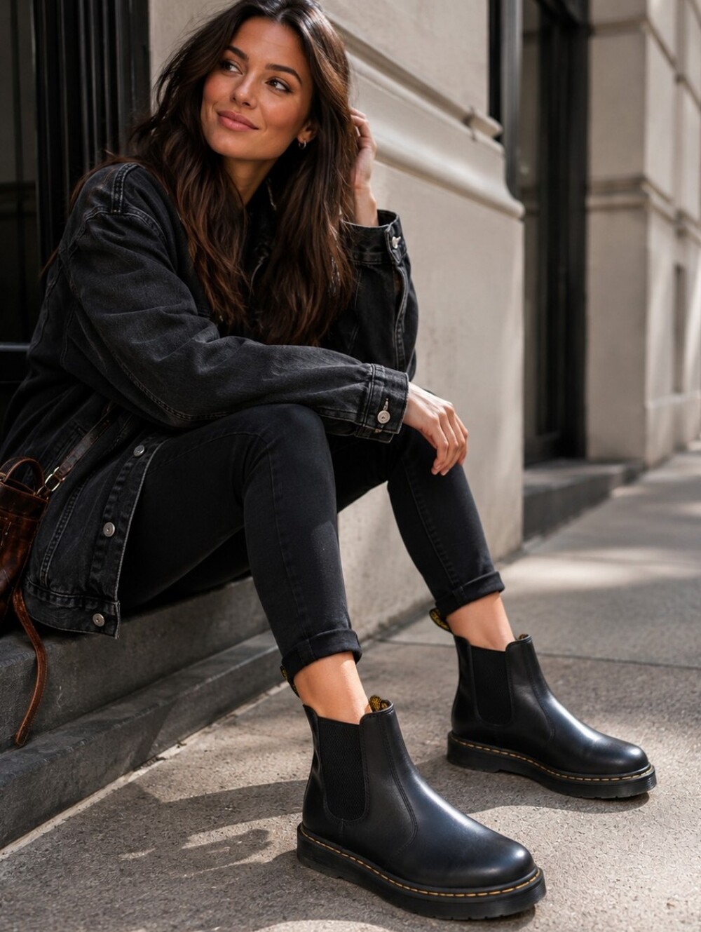 Dr. Martens Dorian Chelsea Boots Black Leather Pull On Women's Size 7 EU 38